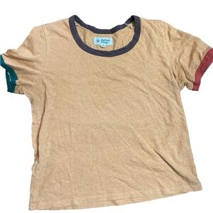 Orange Shirt with multicolor sleeve trims Mollusk Hemp Size Small